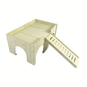 TEMU 업그레이드된 목재 기니피그 성과 기니피그 램프, 조립이 쉬운 작은 동물 하우스 서식지용 기니피그 집 또는 햄스터 은신처/토끼 은신처