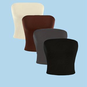 TEMU 여성 여름 신상 스타일리시 스트랩리스 숏 탑 4종 세트