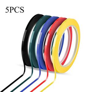 TEMU 5pcs 자체 접착 컬러풀 테이프 롤 - 미술, 공예, 자동차 페인트, 주방 및 화이트보드 마킹을 위한 다양한 색상 - 견고한 폴리에틸렌 테레프탈레이트, 공예 용품 | 컬러풀 테이프 롤 | 견고한 접착제
