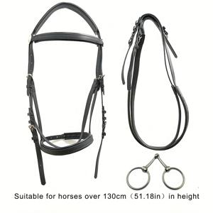 TEMU 튼튼한 PVC 승마 장비 세트 - 생생한 색상, 튼튼한 헤드스톨 및 리인 (탈부착식 비트 포함), 말 애호가에게 적합