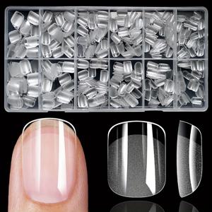 TEMU 600개 짧은 사각 젤 네일 팁, 완벽한 투명 인조 네일 커버, XS 인조 손톱에 이상적, 아크릴 네일 연장용 소프트 젤 네일 아트 팁, 프레스온 네일 제작에 완벽