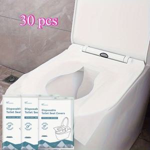 TEMU 순수 목재 펄프 소재의 30개입 일회용 변기 커버 - 물에 녹는 휴대용 지갑형 여행용 화장지 (B&B 및 호텔용)|변기커버