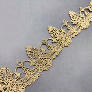 TEMU 우아한 금색 레이스 트림 러플 체인 - 리본이 있는 착용 가능한 꽃무늬, 금색 바코드 레이스 레이스 엣지, DIY 패션 및 공예, 의류 장식에 완벽함 | 우아한 액세서리 | 섬세한 디자인, 레이스 트림
