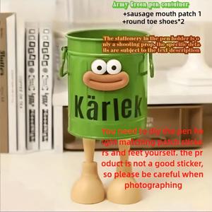 TEMU 카툰 개성 펜 홀더, 빈티지 오피스 스토리지 펜 컵, 데스크탑 정리함, 홈 & 스터디 스테이셔너리 보관에 이상적인 선물