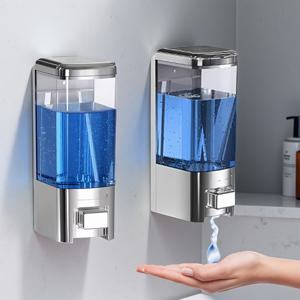 TEMU 2개 세트 푸시 비누 디스펜서 - 500ml 호텔 욕실 벽걸이 수동 듀얼 헤드 비누 디스펜서, 샤워젤 병 및 핸드워시 디스펜서