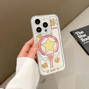 TEMU 스타 매직 완드 휴대폰 케이스 삼성 갤럭시 S25 24 23 22 21 울트라/플러스/FE S908 906 901 30 A73 72 71 70 A55 54 53 52S A51 50 42 36 35 A34 33 35 31 26 25 24 A23 22 21S 16 15 14 13... 고품질 방탄 커버