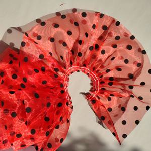 TEMU 39.37인치 대형 레드 도트 오간자 프릴 레이스, 다용도 핸드메이드 DIY 할인 레이스