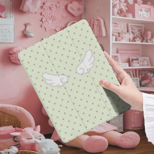 TEMU 폴카 도트 보호 for ipad 케이스, 내장된 펜 트레이, for iPad 9.7/10.2/10.9/12.9/Pro 11/10th Gen용