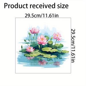 TEMU 1개 자체 접착식 연꽃 & 잎 화장실 스티커 - 화장실용 우아한 연꽃 욕실 데칼, 붙였다 떼는 벽지, 욕실 & 화장실 장식용 인쇄물, 봄 여름 장식