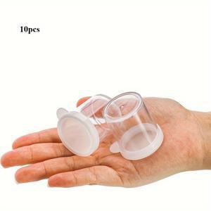 TEMU 10개/20개 투명 플라스틱 페인트 컵 (뚜껑 포함) - 대량 페인트 용기, 미술 및 DIY 공예용