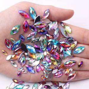 TEMU 300개 AB 컬러, 혼합 사이즈 아크릴 플랫 백 라인스톤 (네일 아트용), 프로젝트, 가방 및 액세서리 장식에 적합, 무취, 네일 아트 및 공예 프로젝트에 완벽.