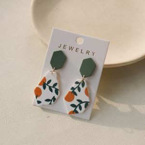 TEMU 여성용 귀걸이 1 쌍, 불규칙한 기하학적 도안, 아크릴 귀걸이, 부드러운 도자기 질감, 레트로 우아한 일상용 액세서리, 휴일 선물