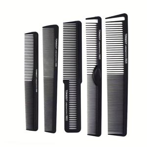 TEMU 5개입 인기 카본 파이버 헤어 빗 (미용실용), 스타일링 빗, 헤어 미용 도구
