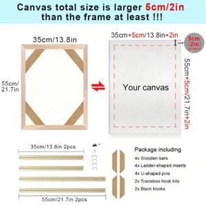 TEMU 1세트 캔버스 페인팅용 우드 스트레처 바 세트 – 4개 소나무 나무 프레임 바, 유화, 갤러리 랩, 벽걸이 예술, 홈 데코, 포스터 프레임 키트, 간편한 조립 (5cm 더 큰 캔버스 추가)