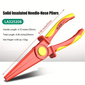 TEMU LAOA 단열 니들노즈 플라이어, 와이어 커터, 다기능 전기 기술자용 플라이어, 단열 플라이어, 다양한 소형 부품을 잡을 수 있는 플라이어