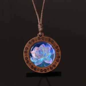 TEMU 형광 야광 목걸이 - 조절 가능한 코드 펜던트 주얼리, 재활용 나무 체인, 남녀 공용 발광 목걸이, 일상 및 공식 행사용 - 독특한 선물 아이디어, 만다라 디자인 패션 액세서리