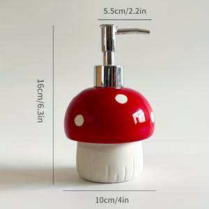 TEMU 욕실 용품 라이트 럭셔리 고가제라믹 손소독제 병 버섯 무지개색 빈 병 세탁 세제 디스펜서 욕실 디스펜서 병 욕실 욕실 캐비닛 압력 빈 병 샤워 젤 귀여운 로션 병 다양한 용품 L에 적합