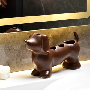 TEMU 선반 칫솔 홀더 욕실 세면대 세라믹 선반 받침대 수납 장식 - 칫솔 및 이쑤시개에 적합, 조리대 공간 절약, 욕실에 적합한 칫솔 홀더, 재미있는 디자인, 견고한 구조