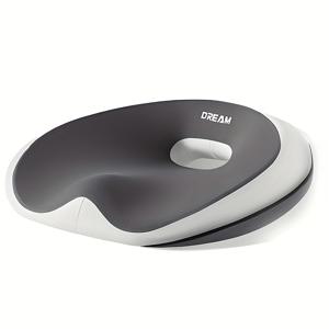 TEMU 인체공학적 메모리폼 쿠션 | 사무실, 자동차, 휠체어, 장시간 앉아 있는 편안함, 허리 척추 보호, 회색, 중간 정도의 부드러움, 휴대용