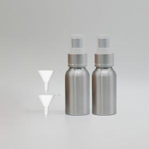 TEMU 2팩 50ml 알루미늄 스프레이 타입 화장품 리필 병, 깔때기 포함, 여행용 향수 스프레이 병, 리필 가능한 누수 방지 화장품 용기, 휴대용 향수 디스펜서, 여행 사이즈, 전송 깔때기, 에센셜 오일 디스펜서