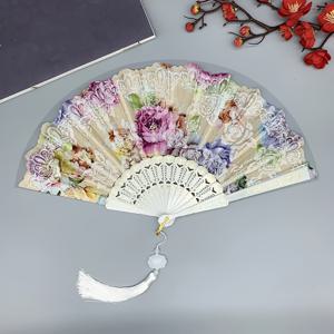 TEMU 빈티지 브론징 장미 접이식 부채 - 클래식 댄스 & 사진용 부채, 태슬 장식, 장미 패턴, 결혼식, 댄스 리사이틀, 역사적 의상 액세서리용 (기능적 공기 냉각 기능 없음)|접이식선풍기