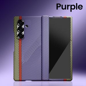 TEMU 삼성 Z Fold 3/Z Fold 4/Z Fold 5/Z Fold 6/Z Fold 7용 폰케이스, 카본 파이버 텍스처 대조 디자인, 통합 쉘 및 강화 유리 스크린 보호기, 내장형 자석 잠금장치, 전면 충격 방지 보호|폰케이스