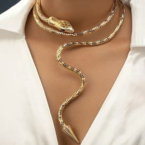 TEMU 1개 패셔너블 섹시한 뱀 모양 디자인 여성 목걸이, 여성 파티 및 축제 행사에 적합