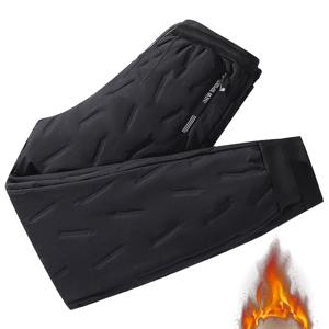 TEMU 남성용 보온 팬츠 - 극한 추위 눈 내림 팬츠, 지퍼 포켓, 두꺼운 겨울 바지, 스키, 러닝, 사이클링용 - 신축성 없는 원단, 드로스트링 허리 - 야외 및 일상 겨울 착용, 스키 장비, 커프 발목, 내구성 있는 구조, 활동적인 남성에게 이상적|스포츠|냉장고바지|남자바지