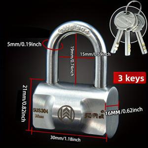 TEMU SUS304 스테인리스 스틸로 제작된 튼튼하고 안전한 자물쇠. 창고 문, 보관실 및 창문 잠금에 적합합니다.
