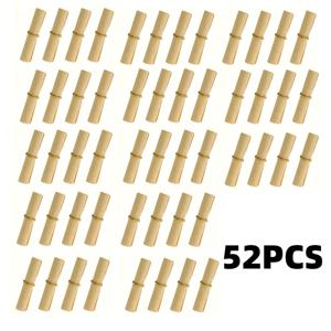 TEMU 빈티지 스크롤 종이 52매 세트, 크기 0.98인치 x 2.36인치 - 공예, 초대장 및 축제 장식에 적합, 천연 크라프트 종이로 제작, 골드 처리