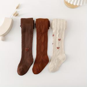 TEMU 3팩 여아용 빈티지 우아한 아우터웨어 얇은 신축성 통기성 피부 친화적 긴 바지 레깅스 발목 바지, 학교 교복에 적합