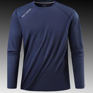 TEMU 1PC 남성용 긴팔 티셔츠, 솔리드 컬러 퀵드라이 라운드넥 스포츠 긴팔, 편안하고 캐주얼, 집에서와 피트니스용 일상복, 휴일 선물
