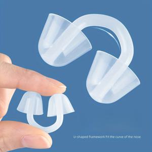 TEMU 실리콘 U자형 코마 2개입 - 범용 성인용 방수 수영 코 클립, 편안한 부드러운 패드로 인체공학적 디자인, 스노클링 및 깊은 물 활동에 적합 (화이트 버전)