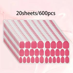 TEMU 10/20매, 대형 업그레이드 핑크 로즈 16X 경화 네일 스티커 필름, 네일 아트 웨어러블 네일 특수 초강력 방수 투명 초박형 젤리 글루 네일 패치, 강력 양면 접착 네일 글루