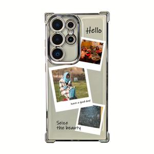 TEMU 폰 케이스: 3장 사진 업로드-맞춤 사진 케이스-블랙 & 실버리 4코너 강화 전기도금 소프트 쉘 | 갤럭시 S25/24/23/22/21/20/M53/33/23/A73/55/53/52/51/42/35/34/33/32/25/24/23/22/15/14/13/12/06/05/04/03/02/56/36/26 호환 충격 방지 유연 디자인