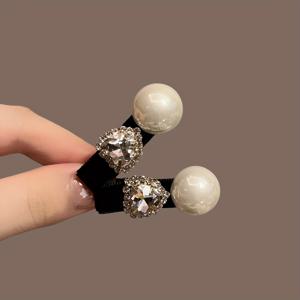 TEMU 2개 세트 소형 벨벳 하트 모양 스팽글 헤어클립, 사이드 뱅 클립, 고급 덕빌 바레트 헤어 액세서리