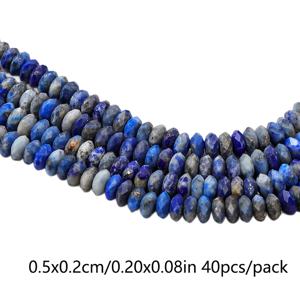 TEMU 천연 파란색 라피스 라즐리에서 제작된 5X2mm 다면체 자물쇠 구슬 40개 세트. 팔찌 및 목걸이와 같은 주얼리 제작에 적합합니다.