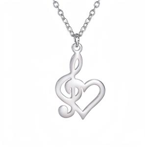 TEMU 1개 사랑 상징 속이 빈 음표 하트 티타늄 304 304 스테인리스 스틸 목걸이, 파티 의상에 적합, 음악 애호가에게 완벽, 발렌타인데이 선물, 댄서를 위한 선물
