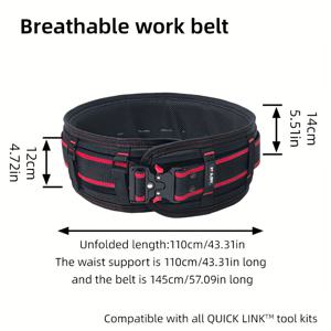 TEMU 스타지프 통기성 와이드 라인 툴 벨트, 메탈 버클 벨트 - 내구성 폴리에스터, 조절 가능한 벨트, 건설 및 DIY 프로젝트용 멀티펑셔널 툴 벨트, 3D 작업 툴 벨트, 건설 필수품, 툴 파우치 호환