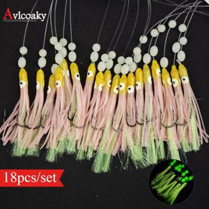 TEMU Avlcoaky 18개/세트 야광 오징어 스트링 훅