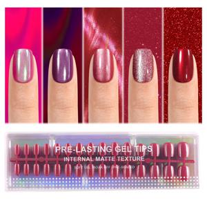 TEMU 150개 짧은 라운드 아크릴 캣아이 인조 네일, 반짝이는 캣아이 크래프트 네일, 크리스마스 링 플러스 세트의 다섯 가지 트렌디한 색상, 여성용 DIY, 크리스마스 착용 인조 네일 장식에 적합