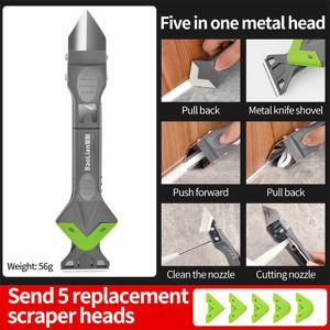 TEMU 멀티 기능 실리콘 코킹 건 + 테이프 디스펜서, 코킹 제거기, 실란트 마감기, 코너 스크래퍼 포함. 주방, 타일, 욕실, 싱크대 리모델링 등에 적합. 홈 리모델링 및 상업용 실리콘 코킹 도구 세트