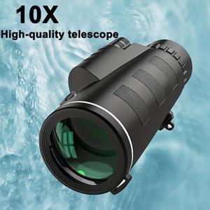 TEMU [10배율 단안경] 고화질 고품질 망원경, 휴대폰 클립 및 삼각대 포함, 조류 관찰, 컴팩트 휴대용 디자인, 캠핑, 하이킹, 스포츠, 여행, 이상적인 선물 선택