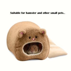 TEMU 햄스터 해먹 둥지 장난감, 귀여운 프린트 행잉 침대가 있는 작은 애완 동물 하우스, 인형 토끼, 친칠라, 햄스터, , 페럿, 수염 뱀, 대형 쥐의 케이지에 적합한 서식지 장식