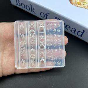 TEMU 1개 고투명 3D 해양 네일아트 실리콘 몰드 - 해파리, 해마, , 조개, 고래 조각 시리즈 연마 도구, 레진 액상 몰드