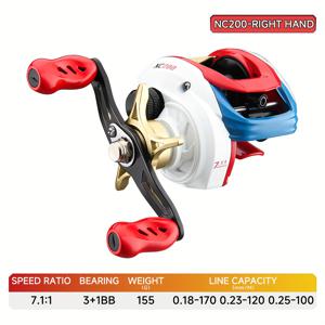 TEMU HAUT TON 플레임 드래곤 스피닝릴, 3+1 메탈 베어링, 7.1:1 기어비, 최대 제동력 5kg, ABS 경량 스풀 핸들, 155g 경량 스피닝릴, 메탈 스풀, 세라믹 스무스 라인 가이드, 다양한 수중 낚시에 적합