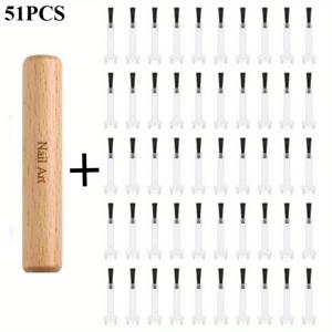 TEMU 50개 더블헤드 네일 폴리쉬 글루 교체용 브러쉬 세트, 탈착식 고정 그립 네일 브러쉬, 전문 네일샵 컬러 글루 브러쉬, 다기능 네일 폴리쉬 브러쉬 헤드