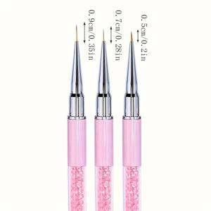 TEMU 5/7/9/11/13/15mm 네일 아트 브러쉬 라인 플로럴 페인팅 펜 비닐 젤 연장 라인 네트 브러쉬 3D 디자인 드로잉 네일 아트 도구