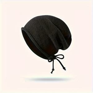 TEMU 4가지 색상이 있습니다: 블랙, 그레이, 카키, 베이지. 여성용 가을/겨울 모자, 커플 비니 모자, 탄성 있는 루즈핏 모자, 단색 귀 보호 스트리트 패션 따뜻한 모자|모자