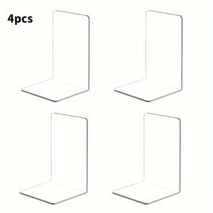 TEMU 4/6개 투명 아크릴 책 진열대, 데스크탑 아크릴 책 보관 랙, 사무실, 가정, 소매점에 적합한 투명 책장|책장